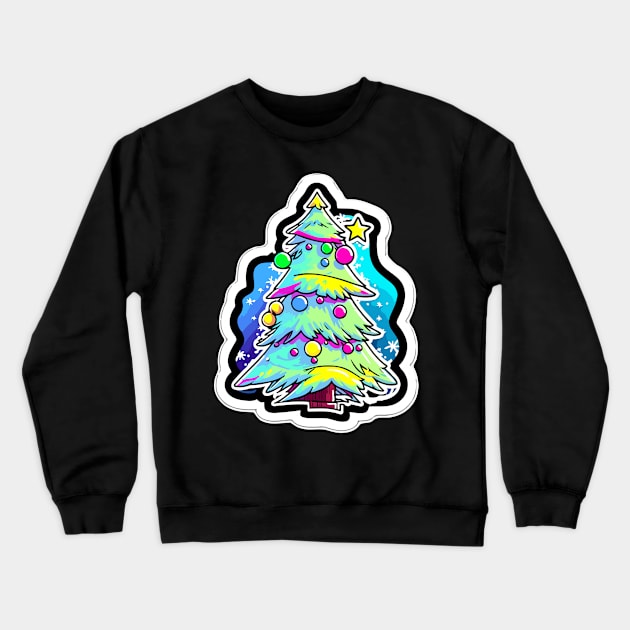 Ocean Kawaii Christmas Tree Crewneck Sweatshirt by MaystarUniverse